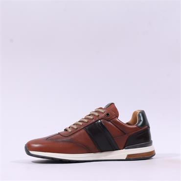 Ambitious Slow Side Panel Laced Trainer - Cognac
